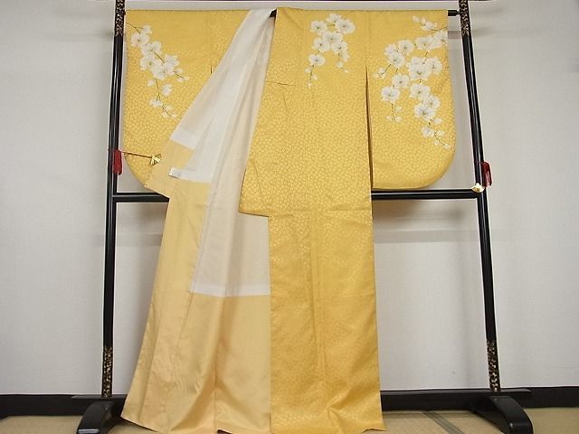 平和屋-こころ店■訪問着　胡蝶蘭　着丈164cm　裄丈65.5cm　洗える着物　A-br6222_画像2