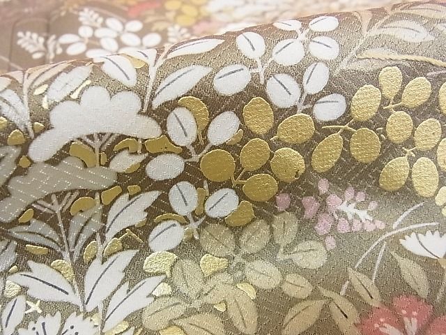 平和屋2■訪問着　刺繍　草花文　金彩　逸品　ic8399_画像9