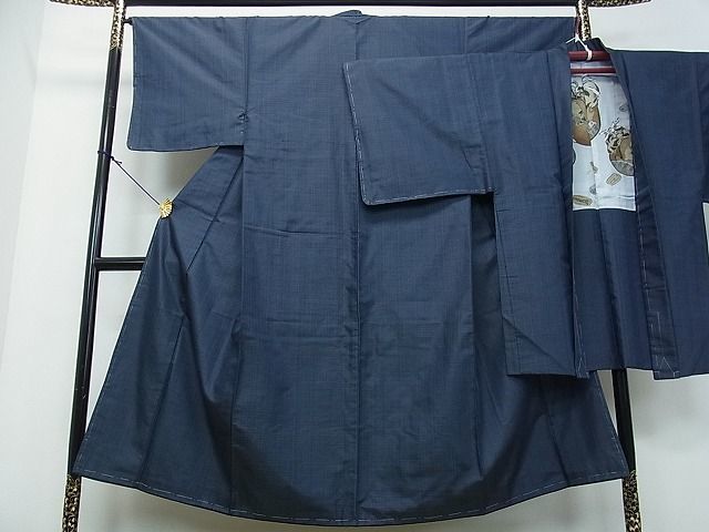 平和屋2■男性　本場大島紬　アンサンブル　亀甲柄　逸品　ox3501_画像2