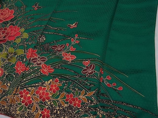 平和屋1■豪華振袖　駒刺繍　牡丹花蝶文　金彩　逸品　1yc0589_画像7