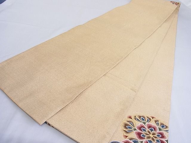 平和屋-こころ店□明綴れ 袋帯 舞花文 金糸 正絹 逸品 B-jd3888(仕立て