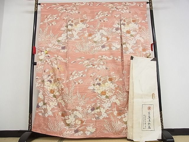 史上最も激安 平和屋-こころ店□極上 3kk3287 逸品 正絹 裄丈64.5cm