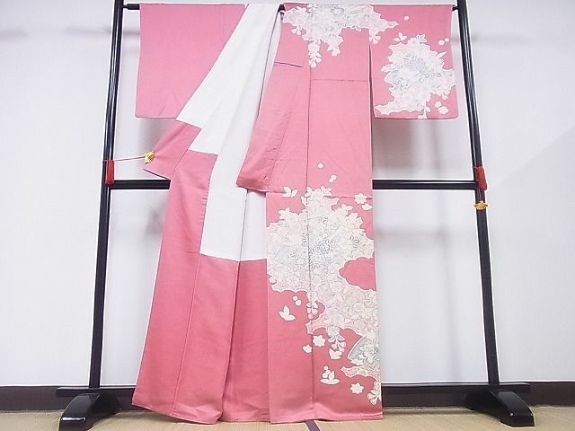 平和屋-こころ店■訪問着　草花文　着丈162.5cm　裄丈65cm　正絹　逸品　B-zg6805_画像2