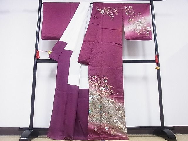 平和屋-こころ店■訪問着　花唐草文　金彩　着丈166.5cm　裄丈68cm　正絹　逸品　B-zg6874_画像2