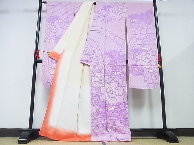 平和屋-こころ店■豪華振袖　総絞り　草花文　着丈164.5cm　裄丈67cm　正絹　逸品　B-zg6889_画像2