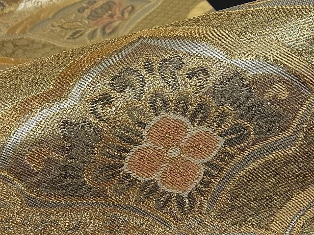 平和屋1□極上 創業280年 誉田屋源兵衛 六通柄袋帯 吉祥花文 純金 逸品