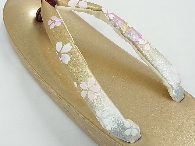 平和屋1■和装小物　バッグ・草履セット　振袖用　舞桜文　Mサイズ　逸品　th4250_画像7