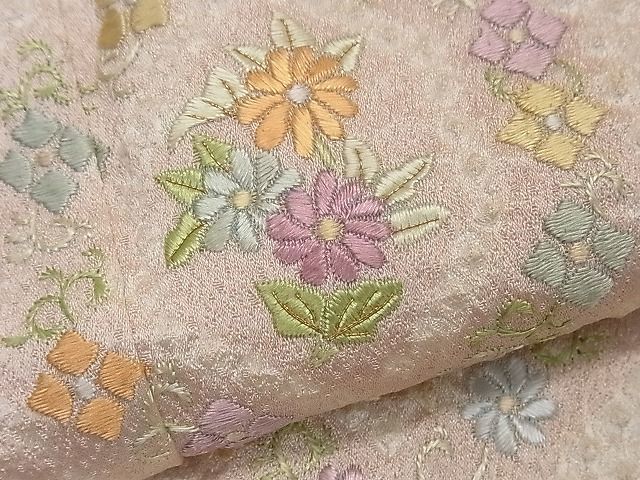 平和屋1■訪問着　総絞り　刺繍　亀甲繋ぎ花唐草文　逸品　gh5551_画像5