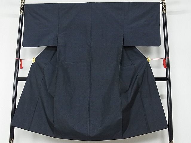 平和屋-こころ店■男性　本場大島紬　格子　反端付き　正絹　逸品　A-cs5943_画像2