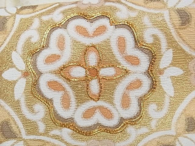 平和屋-こころ店■訪問着　駒刺繍　花菱文　金彩　着丈158cm　裄丈63cm　正絹　逸品　1A-ma107_画像7