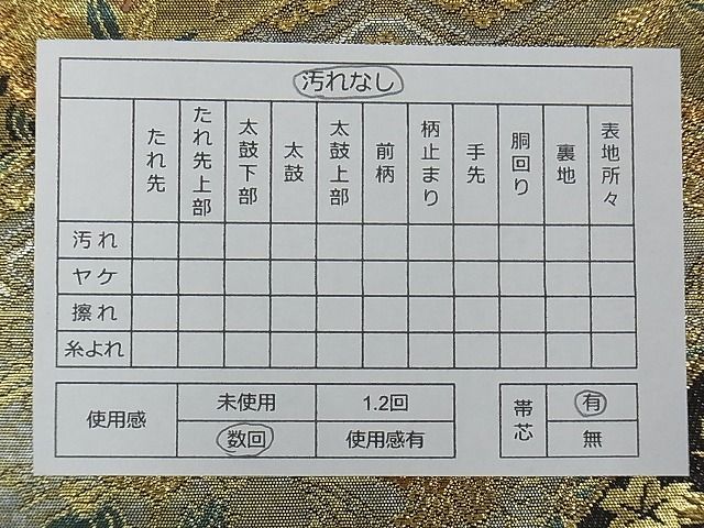 平和屋-こころ店■六通柄袋帯　唐織　裂収花丸尽くし　金銀糸　正絹　逸品　B-fw720_画像5