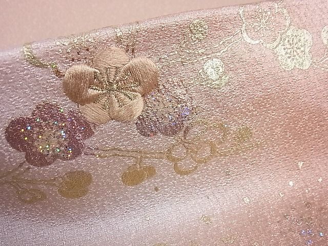 平和屋1□和装小物　上質な帯揚げ１０枚セット　螺鈿　刺繍　菊　枝梅文　格子柄　やまと誂製　金彩など　逸品　未使用　3s500100_画像4