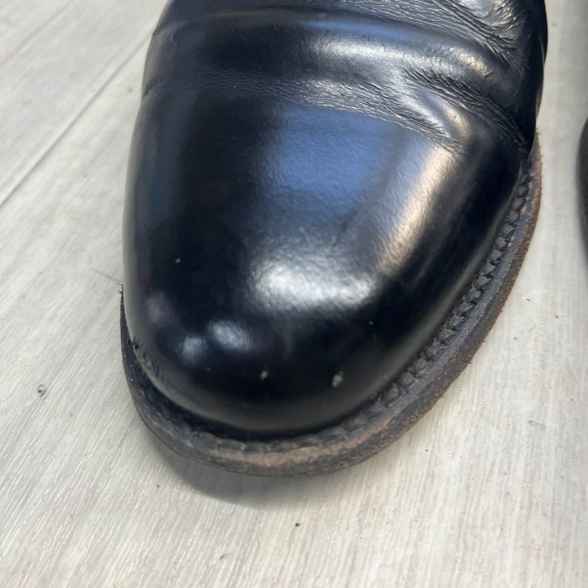 A-28 FLORSHEIM フローシャイム　ビジネスシューズ プレーン トゥ レザーシューズ ブラック　メンズ　24.5-25.0cm_画像6