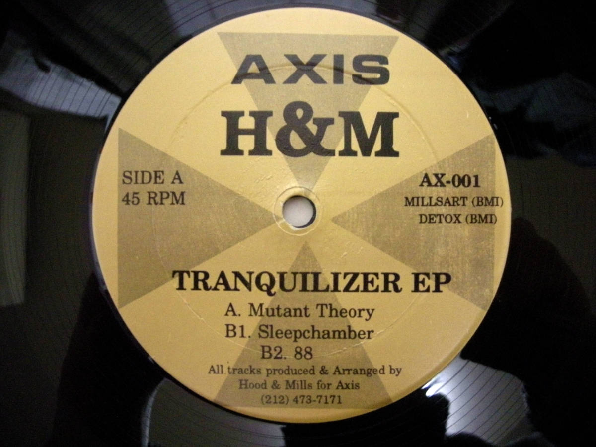 ジェフ・ミルズ【US盤 12インチ】H&M Tranquilizer EP | Axis AX-001 (Jeff Mills / Robert Hood / Basic Channel / Moritz Von Oswald_画像2
