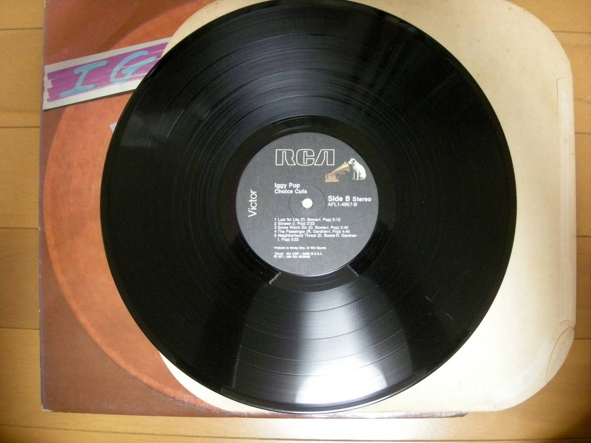 イギー・ポップ【US盤 LP】IGGY POP Choice Cuts | RCA AFL1-4957 (ザ・ストゥージズ The Stooges_画像8