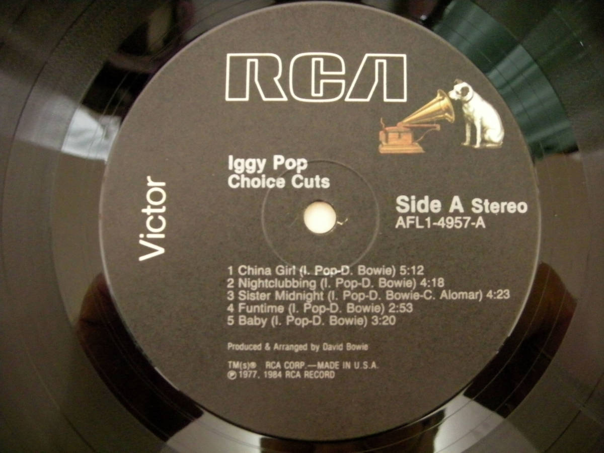 イギー・ポップ【US盤 LP】IGGY POP Choice Cuts | RCA AFL1-4957 (ザ・ストゥージズ The Stooges_画像5