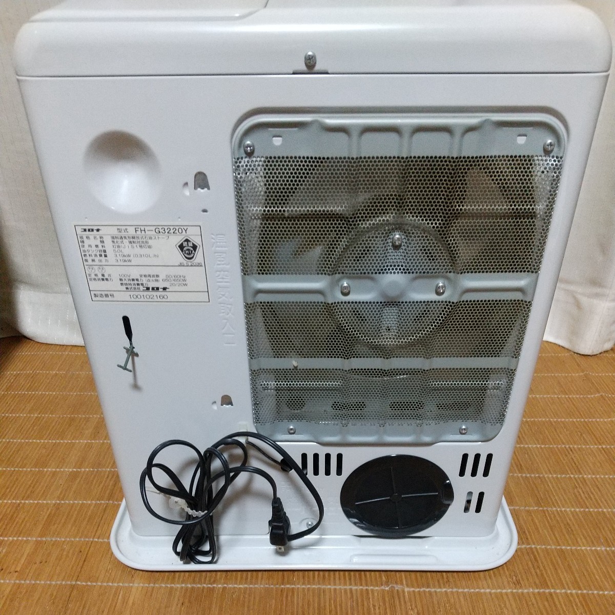 コロナ 石油ファンヒーター FH-G3220Y 強制通気形開放式 中古_画像4