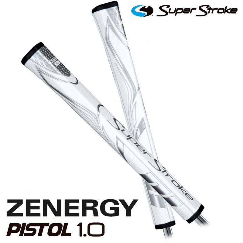 (日本正規品) スーパーストローク パター用ゴルフグリップ ゼナジーピストル1.0 ZENERGY PISTOL 1.0 パターグリップ ホワイトシルバー_画像1