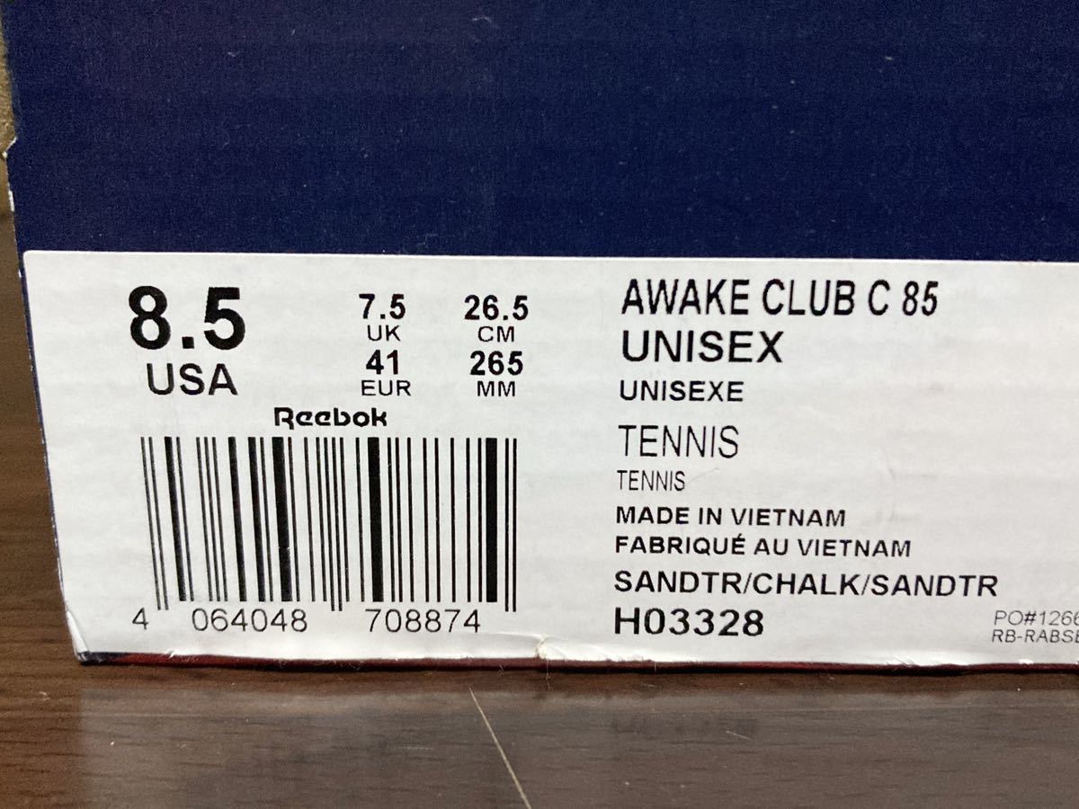 20年製 REEBOK CLASSIC CLUB C 85 A WAKE NYC リーボック クラシック クラブ アウェイク ニューヨーク スニーカー【H03328】セイル US8.5_画像10