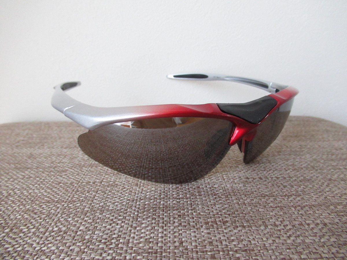 O-CLE sunglasses HS-0516 Red-Silver spare lens attached new goods unused (10)
