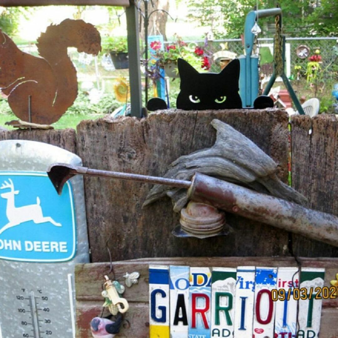 【匿名配送】ネコのウェルカムプレート ガーデンオブジェ 猫 ガーデニング オブジェ かわいい 1-1