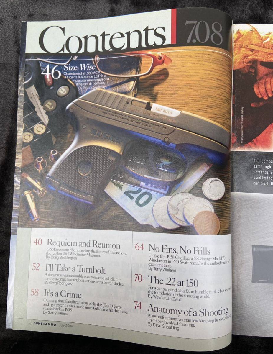 輸入雑誌　GUNs & AMMO 3冊セットです。　アメリカ雑誌　銃の専門誌　銃と弾丸の専門誌　(カラー写真多数)_目次です。