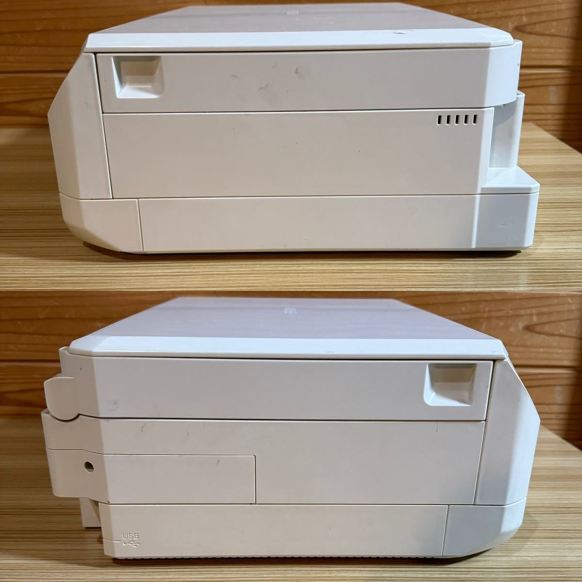 EPSON プリンター ホワイト EP-706A PX-045A 2点セット 動作品と動作未品 インクジェットプリンター 片方電源コード欠品 部品取り_画像8