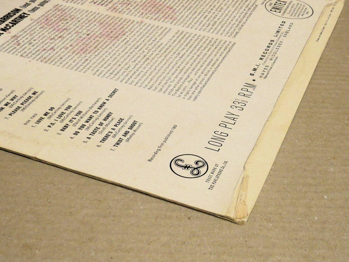 英LP●Please Please Me　MAT:1N/1N ラージmonoジャケ レーベルセンター左側「RECORDING FIRST～1963」表示 Printed by Ernest J.Day_画像7