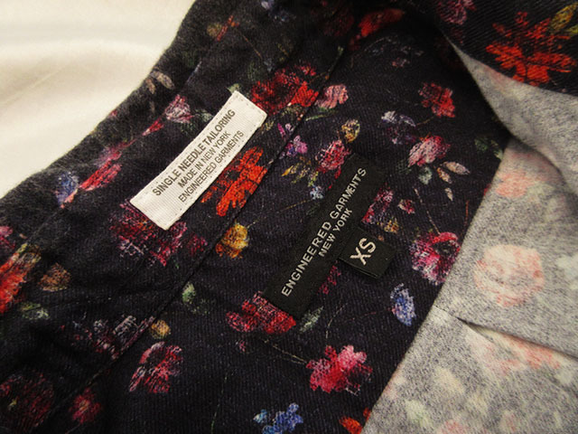 エンジニアードガーメンツ★2022fw ★19th Century BD Shirt - Floral Print Flannel / Dk.Navy【XS】_画像5