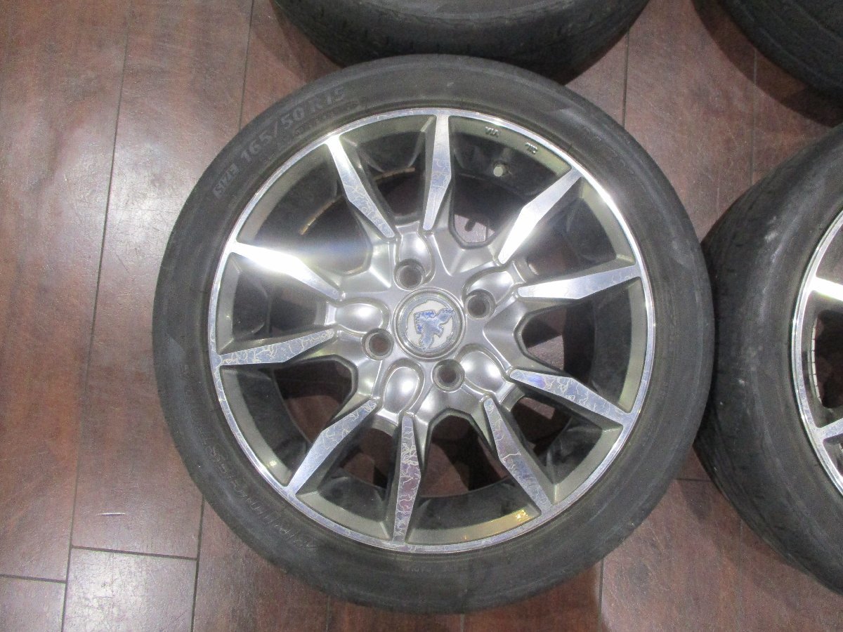 中古★makina ISOTTA 15インチ アルミホイール＆タイヤ4本セット★ブリヂストン165/50R15★100/4穴/4.5J/+46★デイズ/ekワゴン等軽自動車に_画像5