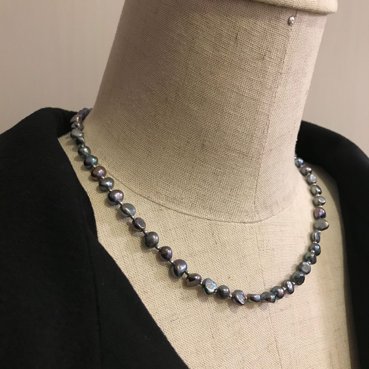 ブラックパール バロックパール マンテルネックレス 淡水パール 44