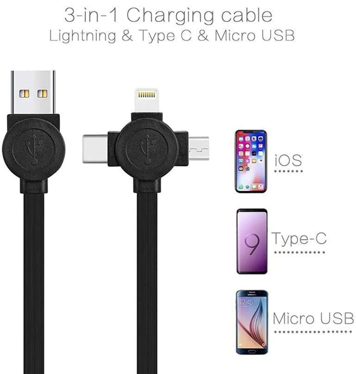 ★最終値下げ★データケーブル 電話スタンド 充電器 多機能 家庭用 格納式 USB Type C Micro USB充電ケーブル 