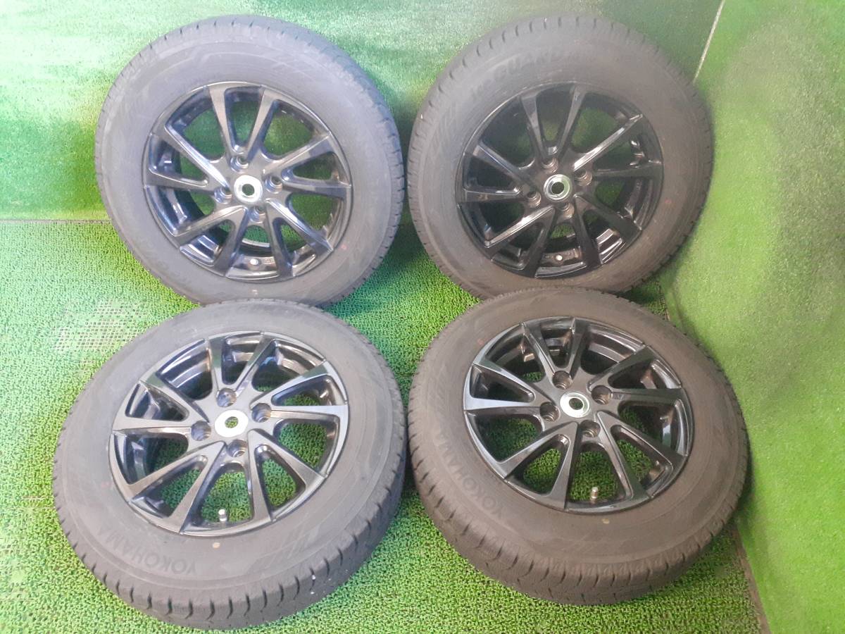 ヨコハマ アイスガード iG60 165/70R14 社外 14×5.5J +38 溝有スタッドレス付4本 コンパクトカーに 中古 売切!!_H11105