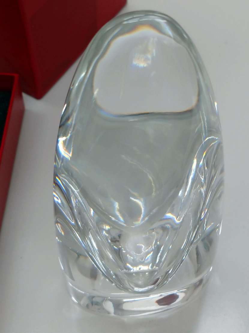 ＃4338　バカラ 　Baccarat　クリスタルガラス 花瓶 エスキモー　ESKIMO　横：約8cm(下部) ＊高さ：約19cm ＊奥行き：約5cm_画像3