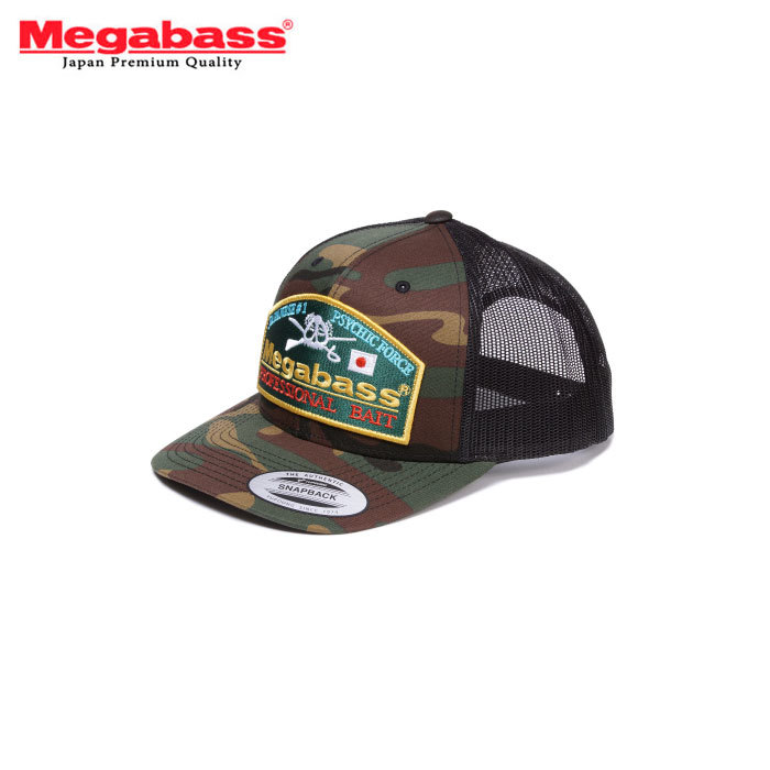 新品 メガバス トラッカーハット スローバック #カモ　Megabass Trucker Hat Throwback Trucker Camo　ワッペン メッシュキャップ 帽子