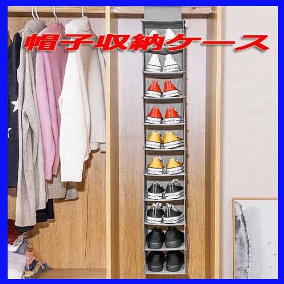 10 step storage / hat storage! cap shoes storage! small articles storage case hanging lowering storage / closet / display / new goods 