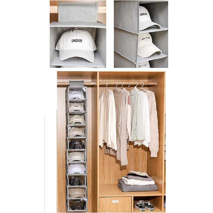 10 step storage / hat storage! cap shoes storage! small articles storage case hanging lowering storage / closet / display / new goods 