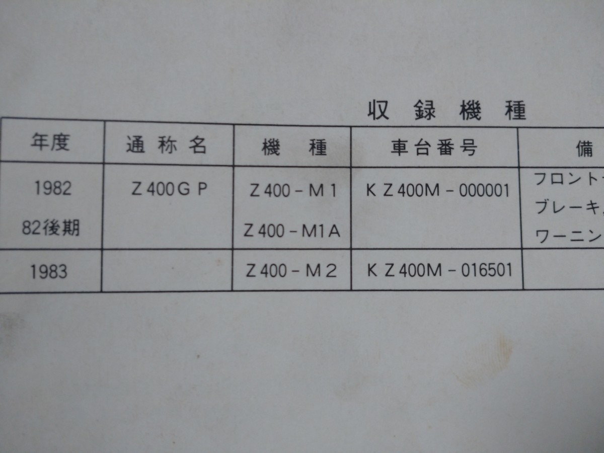 ** Z400FX Z400GP руководство по обслуживанию список запасных частей подлинная вещь Z550 **