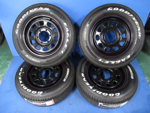 未使用 デイトナ 6穴 PCD139.7 6.5J+38 ハイエース 200系 GOODYEAR EAGLE #１ナスカー ホワイトレター 215/65R16 (g087144)の画像1