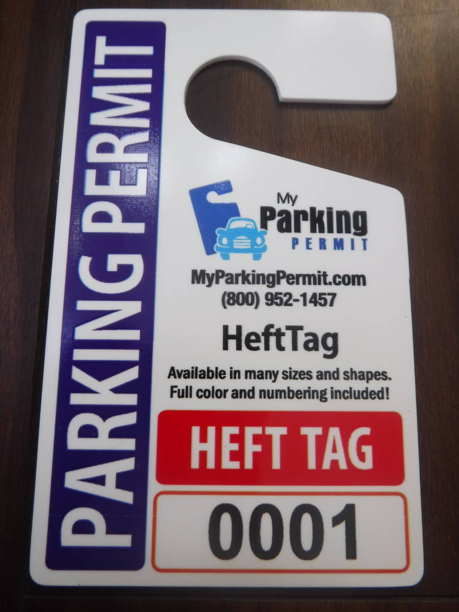 ◆新品U.S.駐車許可書【Parking Permit Hang Tags】sampleパーキングHEFTパーミット ◆_画像1