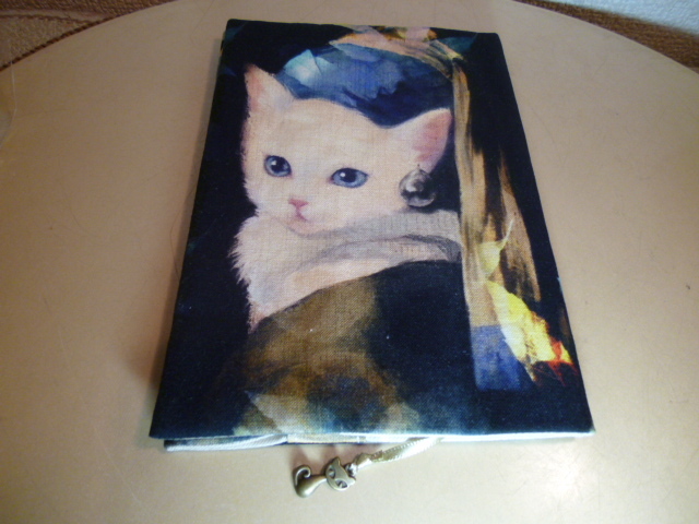  cat pattern cloth made book cover spin previously cat decoration attaching new goods * unused * exhibition goods 