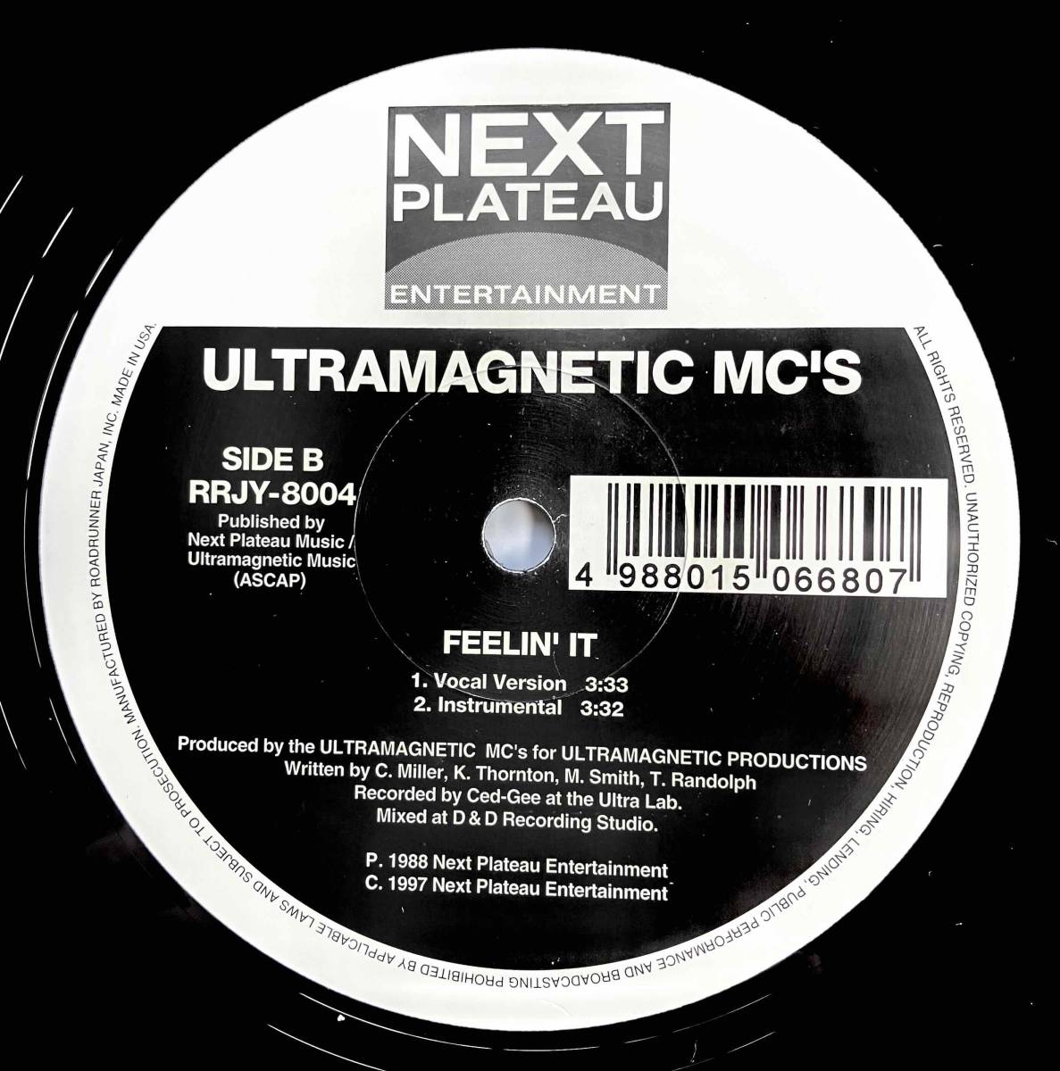 Ultramagnetic MC's / Watch Me Now c/w Feelin It【12''】1997 / JPN / Next Plateau Entertainment / RRJY-8004 / 検索：333yen vinyl_画像3