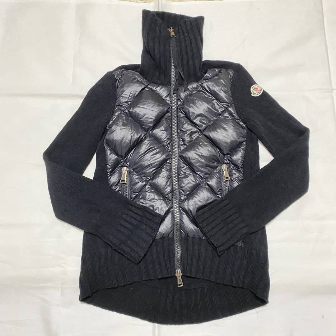 【破格最安値】MONCLER モンクレール ダウンジャケット ニット カーディガン ブラック XS_画像2