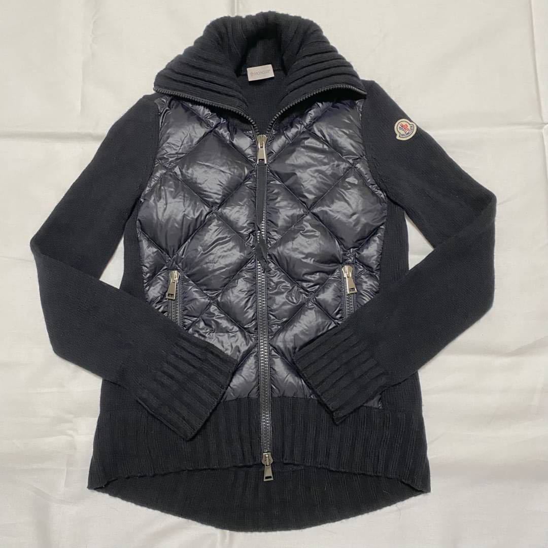 【破格最安値】MONCLER モンクレール ダウンジャケット ニット カーディガン ブラック XS_画像1