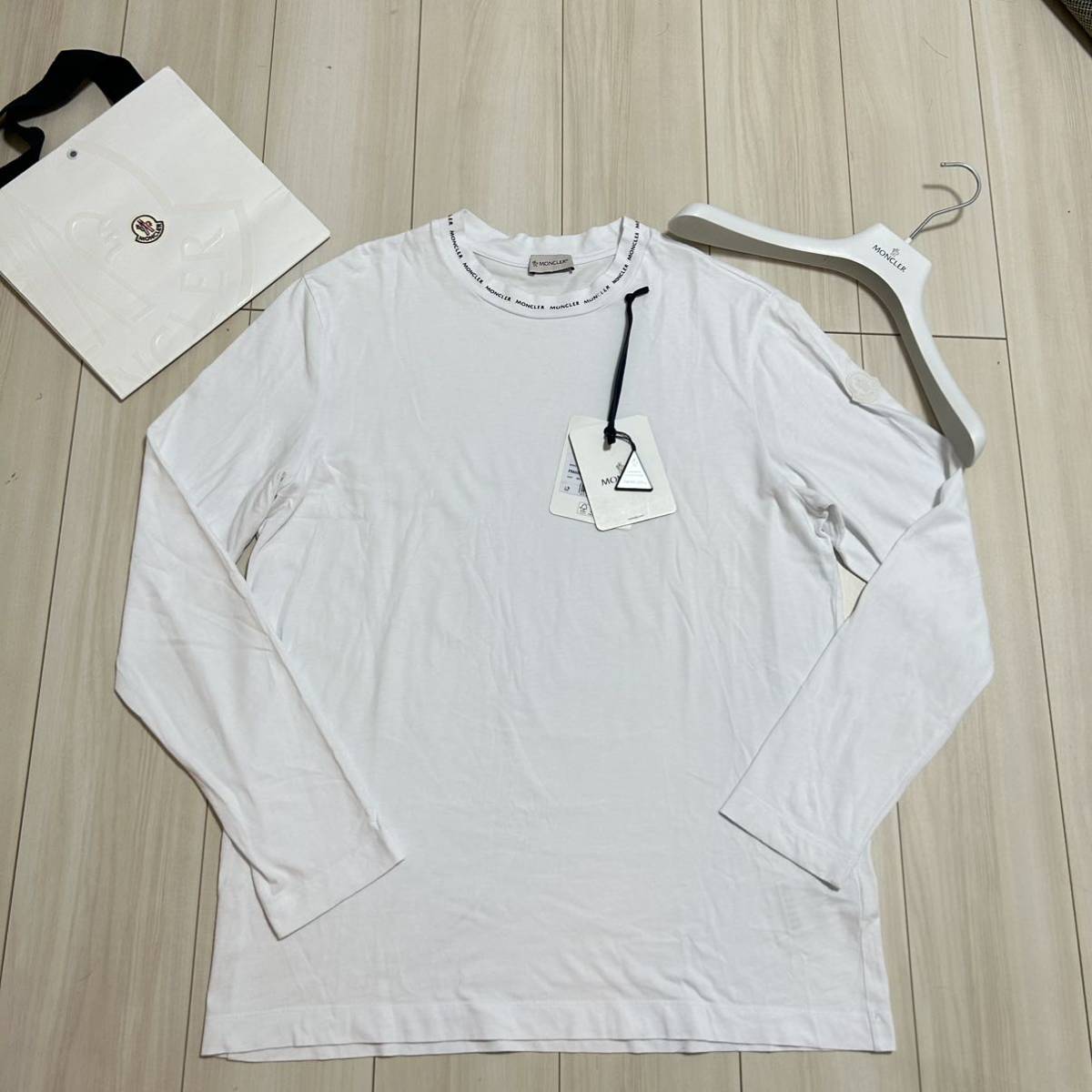 最安値】MONCLER モンクレール ロングTシャツ 長袖 襟レタリング L 白