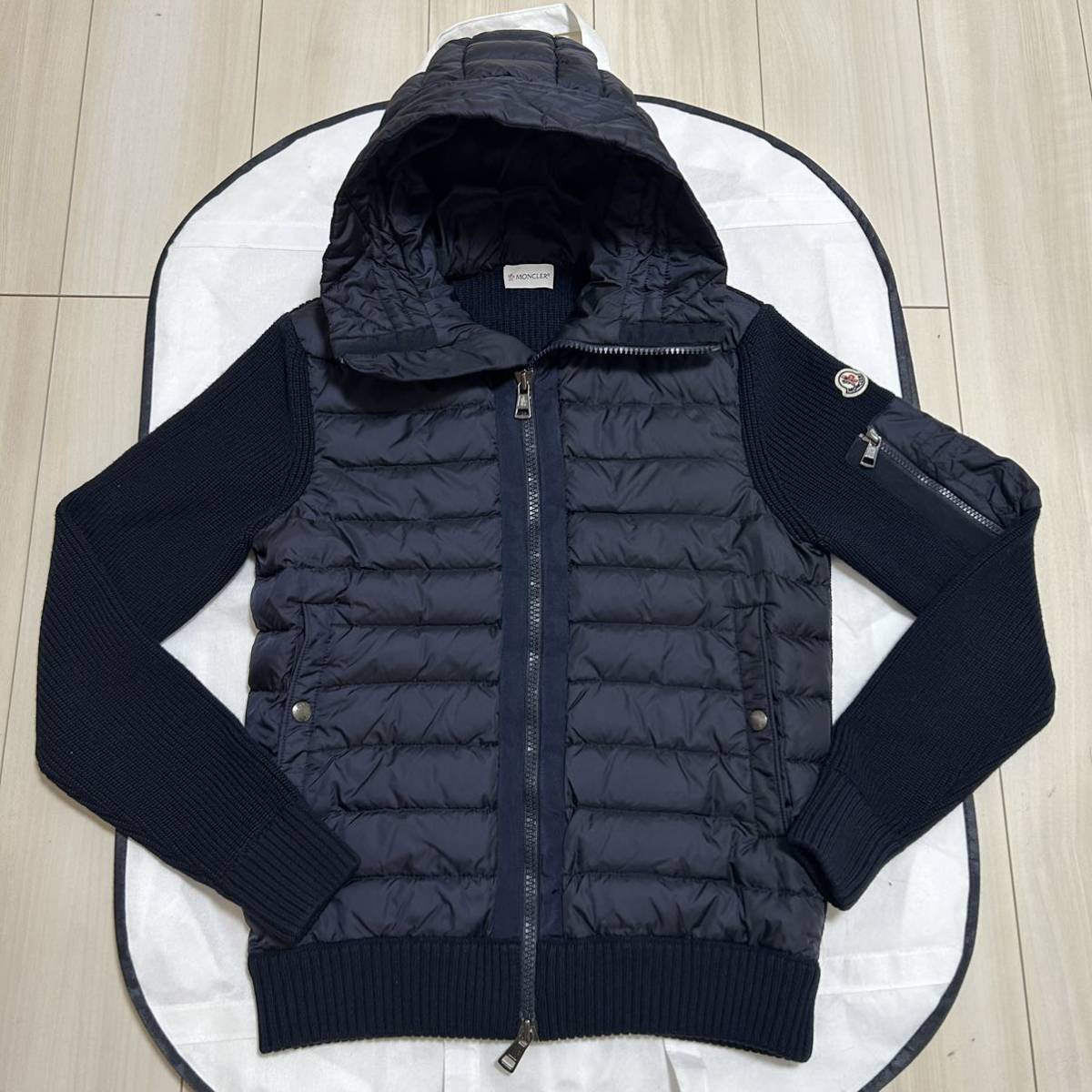 極美品】MONCLER モンクレール ハイブリッドダウン ニット ジャケットS