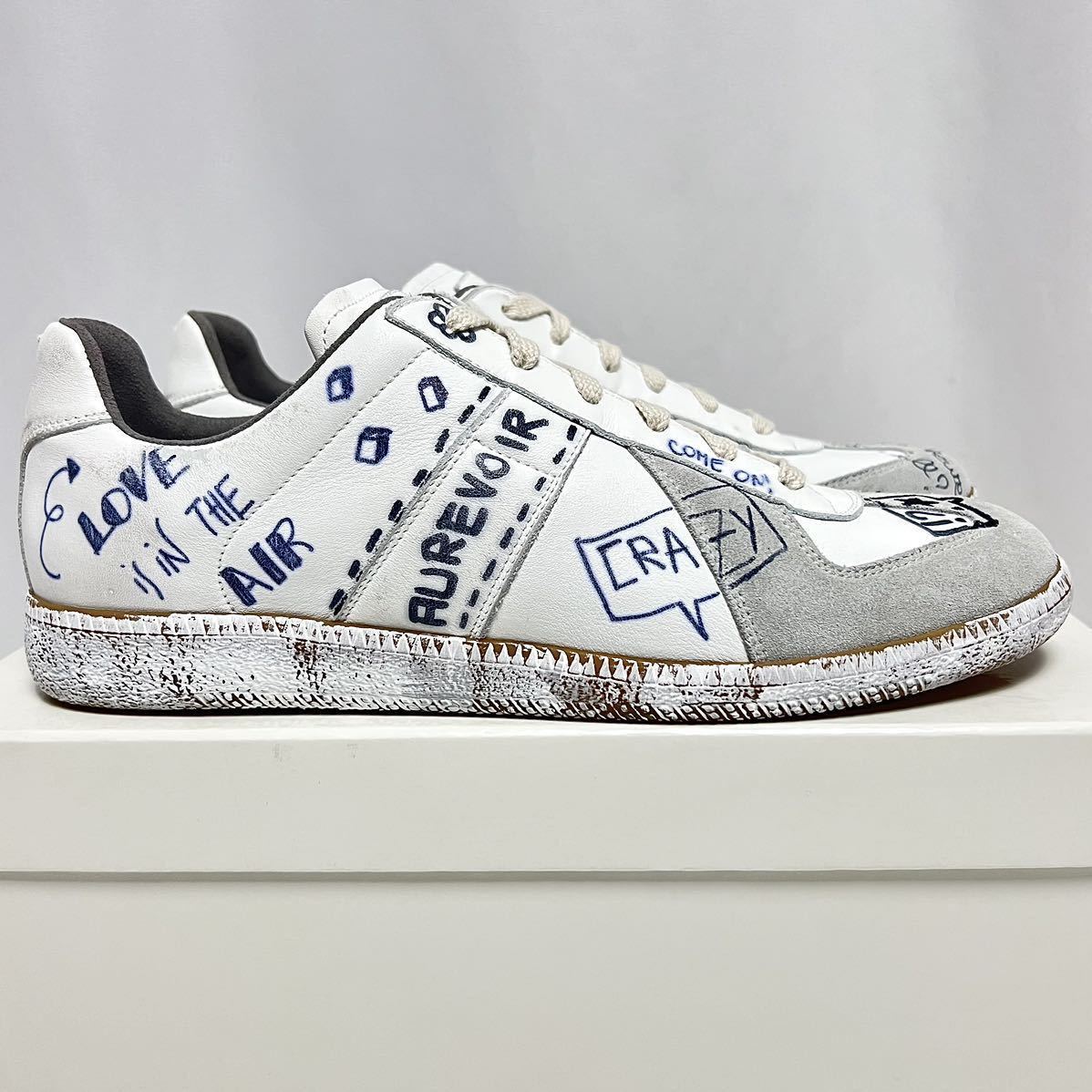 26cm 新品 レア メゾンマルジェラ レプリカ スニーカー ヴィンテージ グラフィティ ホワイト 白 落書き Replica Sneakers Vintage Graffiti_画像3