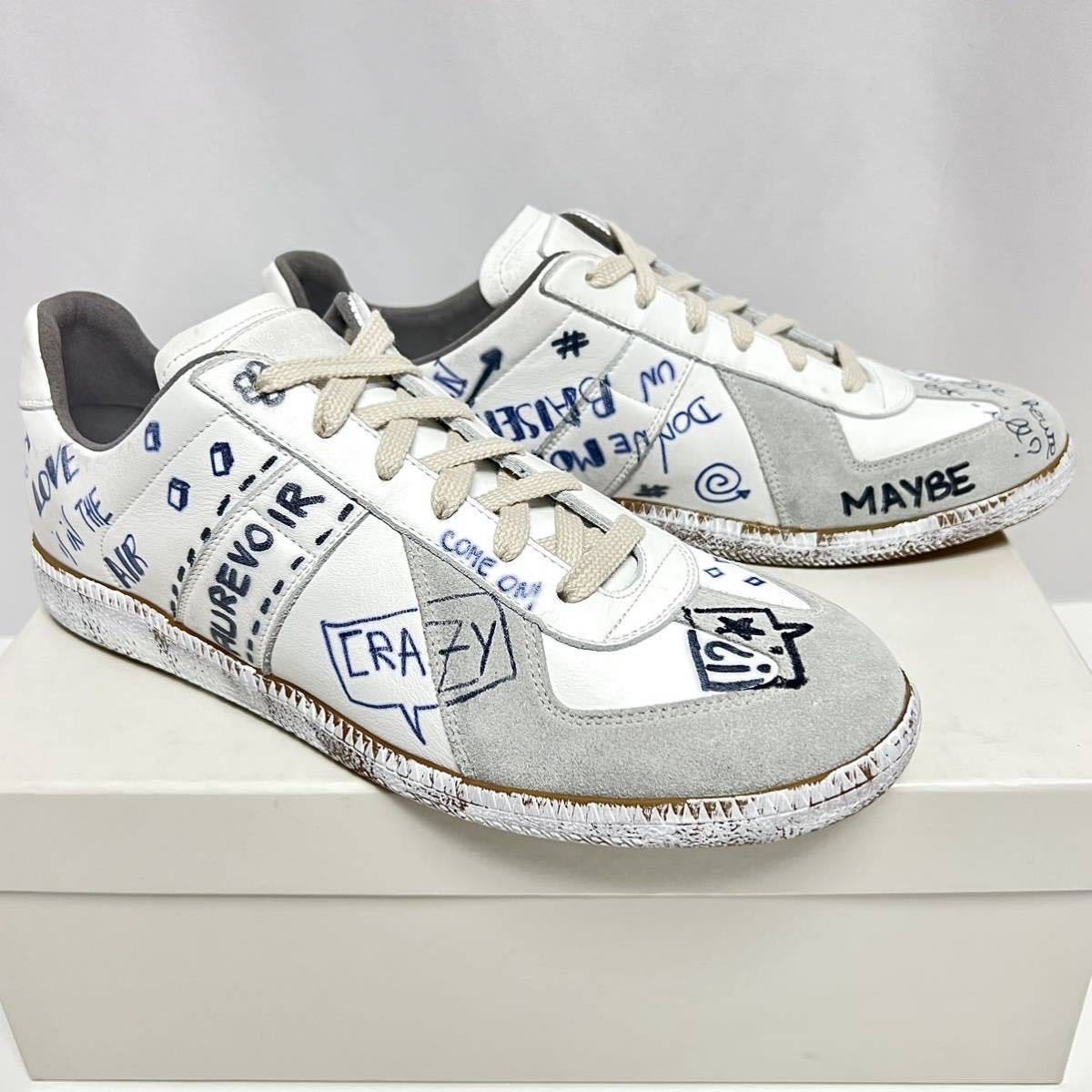 26cm 新品 レア メゾンマルジェラ レプリカ スニーカー ヴィンテージ グラフィティ ホワイト 白 落書き Replica Sneakers Vintage Graffiti_画像7