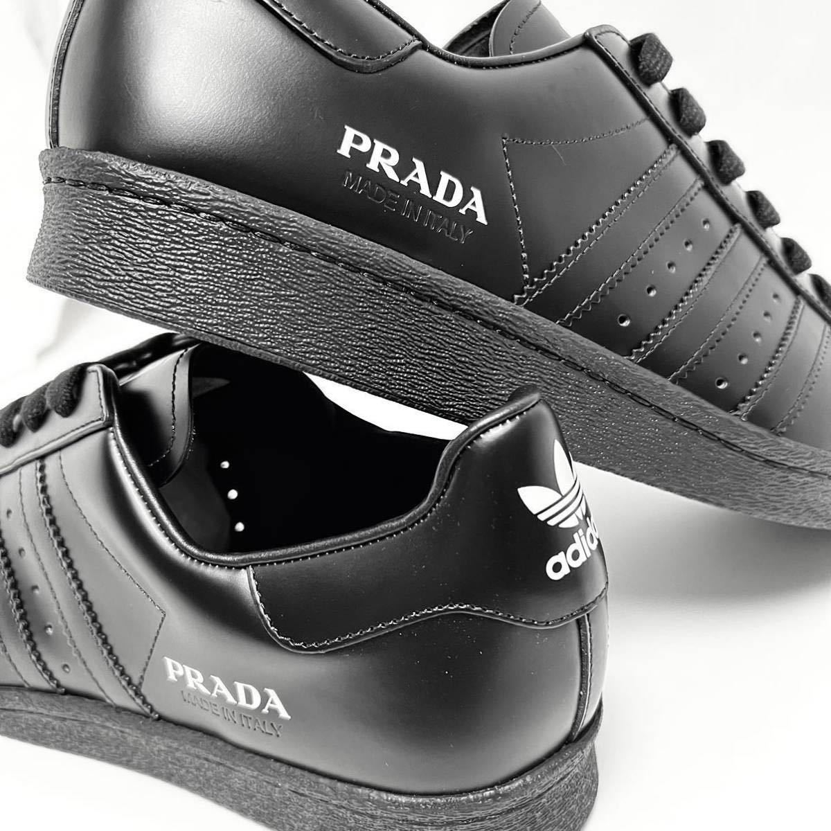 27.5cm 新品 PRADA adidas スーパースター Prada Superstar ブラック プラダ アディダス 黒 プラダスーパースター スニーカー コラボ 限定