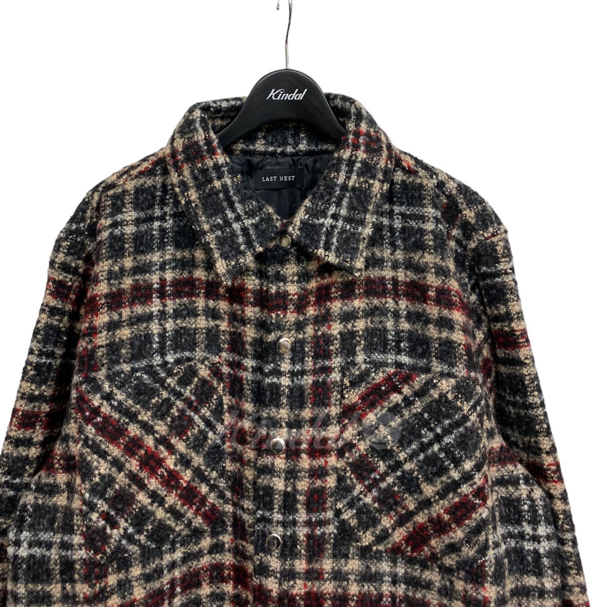 LAST NEST　 23AW Flannel Over Long Shirtフランネルチェックオーバーサイズロングシャツ 商品番号：8069000096767_画像3